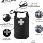 Breakwater Supply™ Waterproof First Aid Kit Dry Bag Bug Out Bag Preloaded with Emergency Survival Prepper Supplies for Boating, Camping, Fishing + Carabiner, Floating, Reflective, AFAK/IFAK Trauma Kit