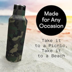 Corkcicle Classic Sport Canteen - Insulated Stainless Steel Water Bottle - Compact & Travel-Friendly - Durable - Dishwasher Safe - BPA Free - Non-Slip Silicone Base - 20 oz - Woodland Camo