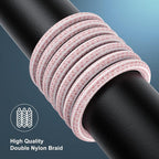 Essri 2Pack for iPhone Charger Cord 1FT, Lighting Cable 1 Feet to USB Charging Cable, Nylon Braided Charging Cord 1 Foot Compatible with iPhone 14 13 12 11 X XS XR 15 Pad - Pink