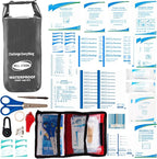 Waterproof First Aid Kit Roll Top Boat Emergency Kit with Waterproof Contents for Fishing Kayaking Boating Swimming Camping Rafting Beach Dark Grey