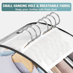 Liuoud Clear Garment Bags for Hanging Clothes10” Gusseted, Suit Bags for Closet Storage, Hanging Plastic Clothes Cover for Coat, Dress, Fur, Shirt, 2 Pack, 40” Long