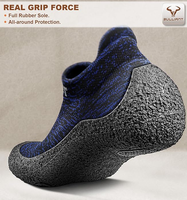 BULLIANT Men Slipper Socks,Grip Socks Hiking Water Shoes Barefoot Shoes for Outdoor Walking Exercises