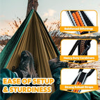 NATUREFUN Ultra-Light Travel Camping Hammock | 300kg Load Capacity,Breathable,Quick-Drying | 2 x Premium Carabiners,2 x Nylon Slings Included | Outdoor Indoor Garden