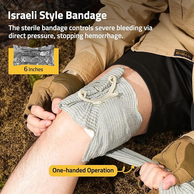 CVLIFE First Aid Kit Survival Emergency Kit with Tactical Pouch, Comprehensive Trauma Care - Ideal for Car, Camping, Hiking, Travel