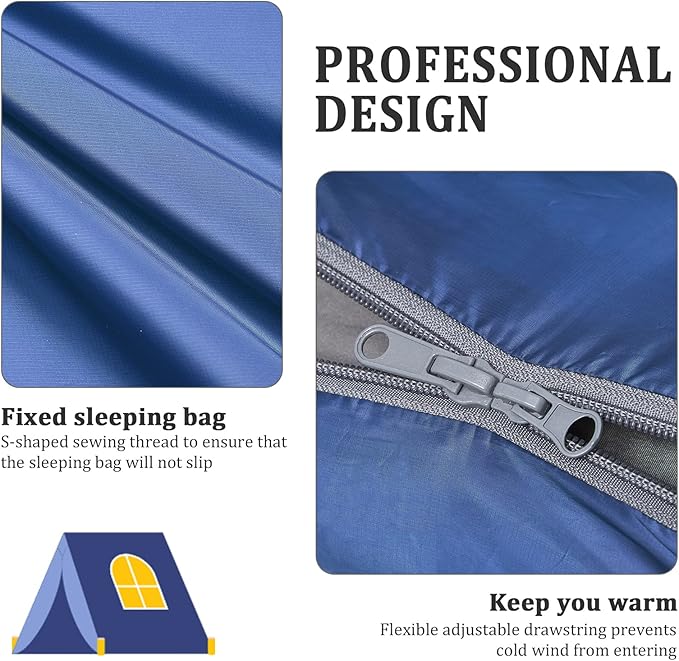 ECOOPRO Warm Weather Sleeping Bag - Portable, Waterproof, Compact Lightweight, Comfort with Compression Sack - Great for Outdoor Camping, Backpacking & Hiking-83 L x 30" W Fits Adults