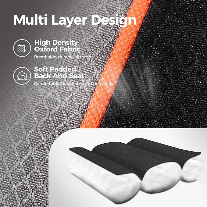 ALPHA CAMP Oversized Camping Chair Heavy Duty Lawn Chair with Cooler Bag Support 450 LBS Steel Frame Collapsible Padded Arm Quad Lumbar Back Folding Chair for Lawn Outdoor