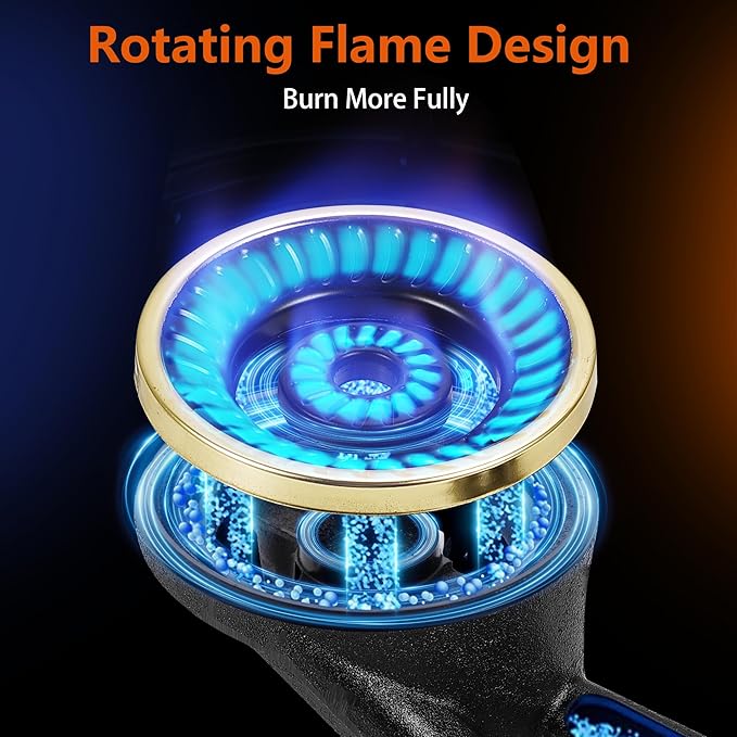 Propane Stove 2 Burner Gas Stove Top, 27200 BTU High-Efficiency LPG Metal Cooktop With Auto Ignition, CSA Regulator and Hose, Perfect for Outdoor Kitchen, Camping, RV & Emergency Cooking