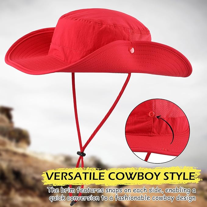 Connectyle Men's Sun Hat UPF 50+ Wide Brim Bucket Hats for Fishing Hiking Gardening Adjustable Boonie Hat Outdoor Safari Hats
