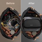 tomtoc Electronic Organizer Travel Case, Water Resistant Dual Compartment Tech Pouch Cable Organization Storage Bag for Charger, Cord, Phone, Hard Drive, Power Bank, Accessories Travel Essentials
