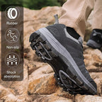 OL OUTJET LEGEND Men's Waterproof Hiking Shoes Leather Comfortable Lightweight Anti-Slip Outdoor Walking Work Sneakers