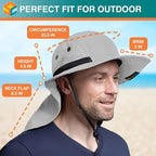SUN CUBE Sun Hat for Men, Wide Brim Fishing Hat Neck Flap Cover Men, Women, Hiking, Camping, Sun Protection UV, Gardening