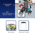 FUL Disney Stamps 26 Inch Rolling Luggage, Hardshell Checked Suitcase with Spinner Wheels, Multi