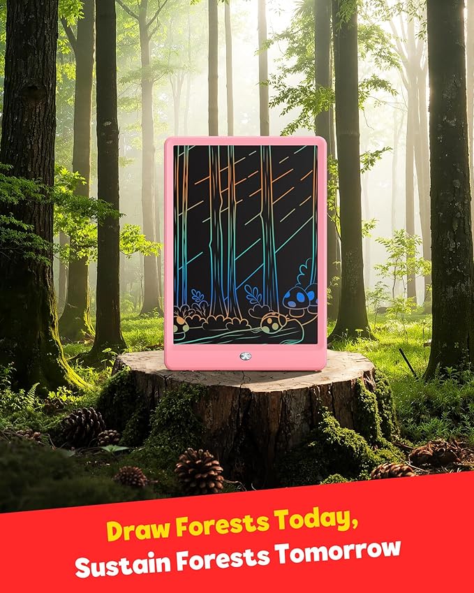 TEKFUN LCD Writing Tablet Doodle Board, 8.5inch Colorful Drawing Pad for Kids,Toys Gifts for 3 4 5 6 7 8 Year Old Girls Boys Pink