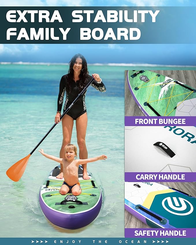 ESUP 11’6 ×34" Wide Inflatable Paddle Board with Premium SUP Paddleboard Accessories, Extra Stable Stand Up Paddle Boards for Adults/425lb/Family/Yoga/Beginner, with Shoulder Strap,Dual-Action Pump