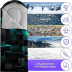 Sleeping Bags for Adults and Kids Backpacking Camping Sleeping Bags for Girls and Boys Lightweight Waterproof Cold/Warm Sleeping Bag for All Season