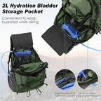 MoKo Hiking Backpack, 40L Large Capacity Camping Backpack with Multiple Pockets, Tear-Resistant Travel Daypack for Men Women, Packable and Lightweight Hiking Daypack for Travel Camping Outdoor, Olive