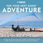 Neso Gigante - Portable Beach Tent - Ideal to Enjoy with Family and Friends - UPF 50+, Water-Resistant, and Lightweight - Periwinkle Blue, 11' x 11'