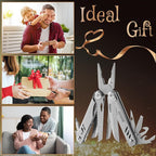 18-in-1 Multitool Pliers, Needle Nose Pliers with Pocket Clip, Pocket Knife set with Nylon Sheath, Wire Stripper, Scissors, Saw, Stainless Steel, Survival Gear for Camping, Hiking, Outdoor