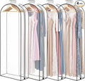 Dntorx 4 Pack Clear Garment Bags with Side Zipper, 60" Clothes Covers with 10" Gusset, Transparent Hanging Suit & Coat Covers for Closet Storage, Jackets, Dresses, Windbreakers