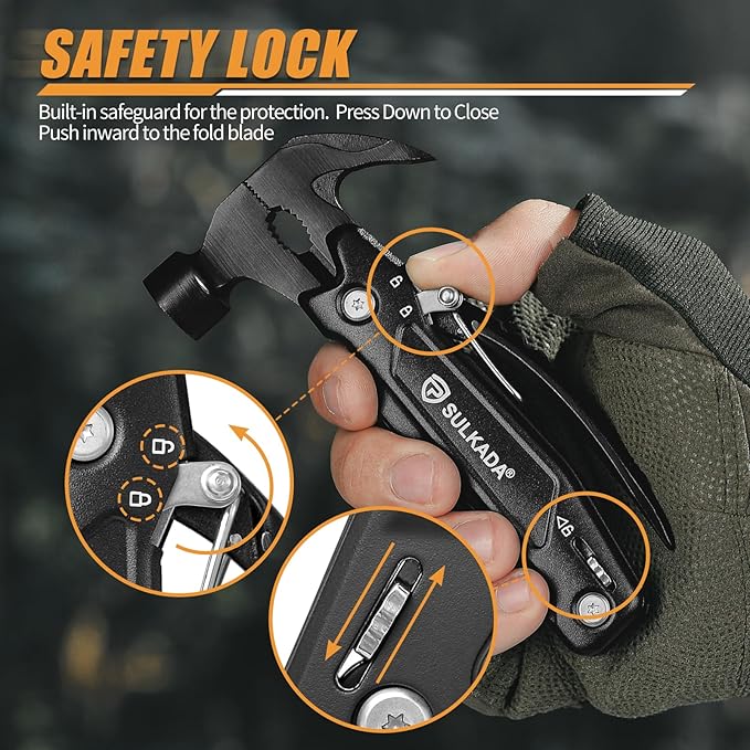Gifts for men,Multitool Hammer 15 in 1 Camping Accessories Survival Gear,Christmas Stocking Stuffers Unique Brithday Gift Ideas
