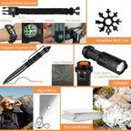 Survival Kit 34 in 1 Emergency Tactical Survival Gear Camping Tool Accessories Equipment Gifts for Men Christmas Stocking Stuffers Valentines Birthday Fathers Day for Dad Husband