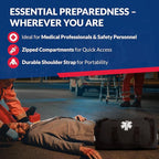 First Responder Trauma First Aid Kit Bag – Fully Stocked Emergency Medical Kit for Workplace, Vehicle & Home – OSHA & ANSI Compliant – Portable – Tactical Black