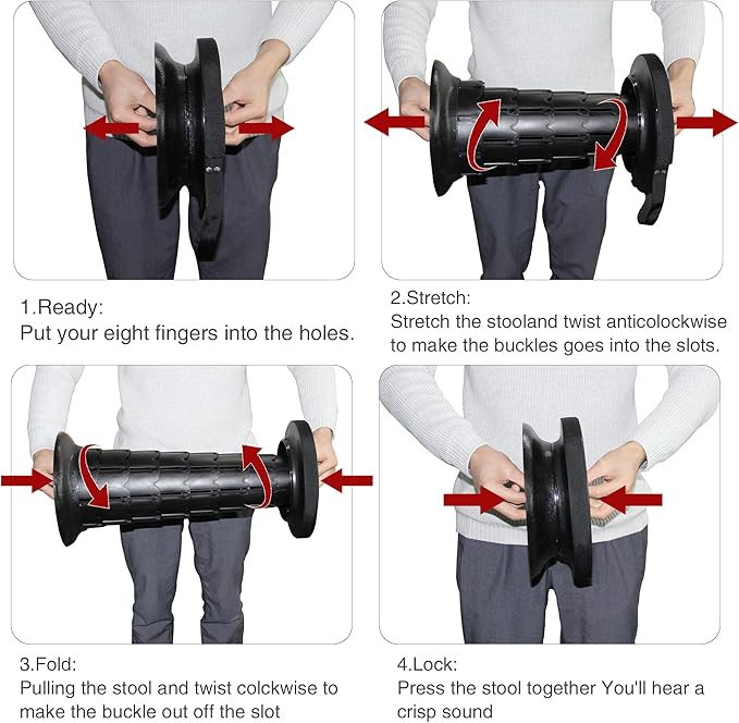 ALEVMOOM Upgraded 20.4" Portable Collapsible Folding Stool with Cushion Retractable Telescoping Stool for Adults Sturdy Capacity 550lbs Camping Chair for Outdoor Hiking Garden BBQ with Bag