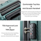 Hanke 14 Inch Underseat Carry On Luggage with Wheels Hard Shell Suitcases Lightweight Small Luggage for Weekender Mini Suitcase Carry On Bag Travel Luggage for Travel Rolling Suitcase.(Blackish Green)