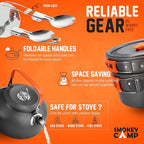 Camping Cookware Mess Kit Set with Stove - Backpacking Camping Pots and Pans Set, All in One Non-Stick Camping Cooking Set, Portable Stove, Hiking, Picnic, Outdoor & Camping Cookware Set