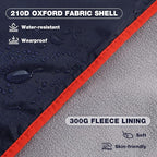 REDCAMP Large Waterproof Stadium Blanket with Hood for Cold Weather, Soft Warm Fleece Camping Blanket Windproof for Outdoor Sports, Dark Blue/Grey