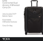 TUMI Alpha Continental Dual Access 4-Wheeled Carry-on Luggage - Rolling, Lightweight Suitcase - Secure Suitcase with Lock