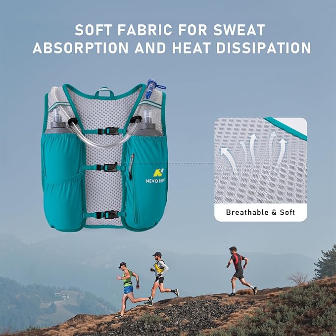 N NEVO RHINO Running Hydration Vest for Women 1.5L Water Bladder Backpack 5L Small -Lightweight Breathable Hydration Vest for Hiking Trail Running Cycling Marathon for Women
