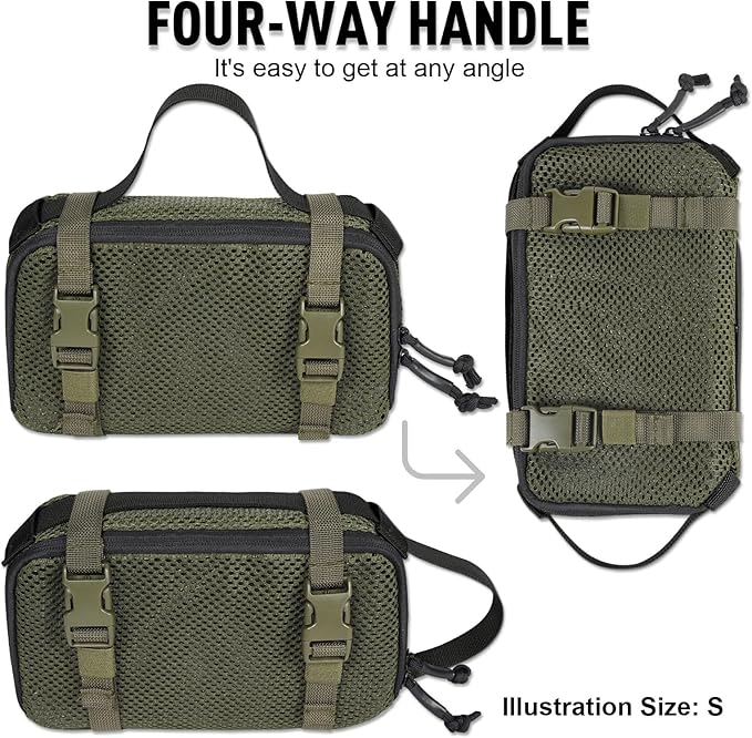 4 Set Tactical Packing Cubes ，Compressible Mesh Duffle Storage Bag,Portable Edc Molle Pouch Organizer.