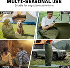 Sleeping Bag for Adults, Warm Weather Camping Mummy Sleeping Bags (25-36℉) with Adjustable Hood, Phone Pocket & Compression Sack for Hiking Travel Hunting