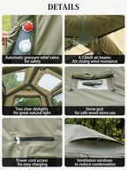 MC TOMOUNT 6/8/10 Person Large Family Camping Tent, Inflatable Tent for Camping with 2 Doors 4 Windows 2 Skylights, Double Layer Waterproof Glamping Blow Up Tent for Outdoor Camping Picnic Party