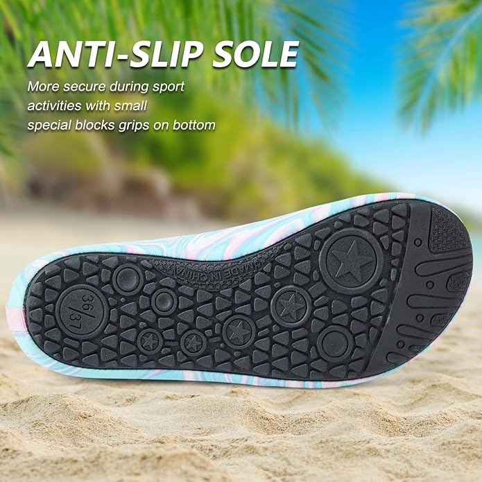 Deevike Water Shoes for Women Men Barefoot Quick-Dry Aqua Socks Slip-on for Beach Swim Surf Yoga Exercise