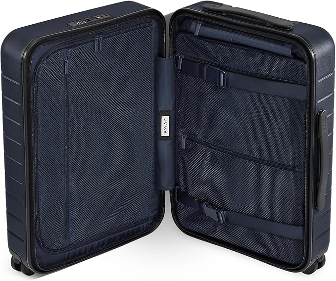 Away Carry-On Luggage, Lightweight Hardside Suitcase with Spinner Wheels, 22 Inch Airline Approved, TSA Lock, Navy Blue
