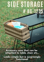 camping moon Side Storage Bag Outdoor Storage Box for Field Rack Black BG-1235BK (Coyote)