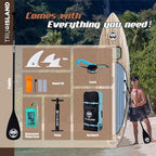 TRUISLAND Inflatable Paddle Board, Stand Up Paddle Board with Backpack, Non-Slip Thickened Deckpad, Waterproof Phone Case, Leash, Paddle, Hand Pump