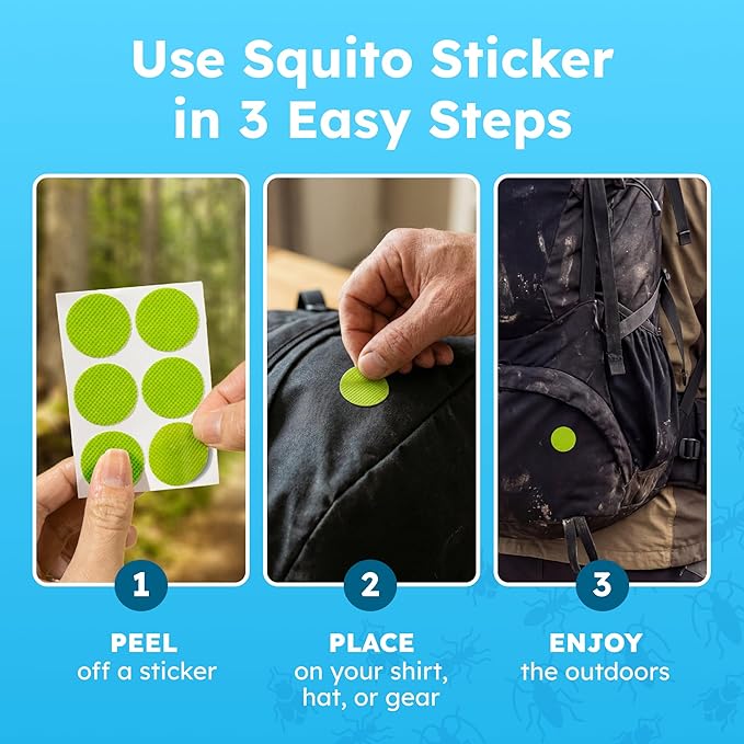 BugMD Squito Stickers Mosquito Repellent Patch Stickers for Adults (390 Patches), Safe & Effective Insect Repellent Patches for Toddlers, Kids, Camping, Beach & Outdoor Essentials