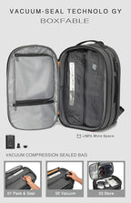 Vacuum Seal Travel Backpack 45L with Pump - Expandable Air Compression System, Water-Resistant Business TSA Lock, Laptop Backpack, Carry-On Suitcase Luggage, Gifts for Men