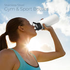 SipX™ Triple-Insulated Stainless Steel Water Bottle 32oz. With 3 Lids, BPA-Free Reusable Insulated Water Bottle Keeps Cold 24 Hours, Metal Water Bottle Made Of Sustainable Material For Hiking & Biking