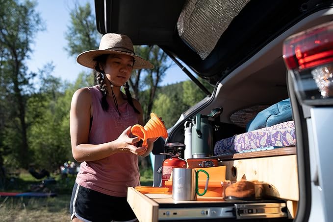 ust Collapsible Flexware Coffee Drip with Strong, Flexible, Compact, BPA Free Design and Lid Seal for Hiking, Backpacking, Camping and Outdoor Survival, Orange, One Size (20-CKT0019-09)