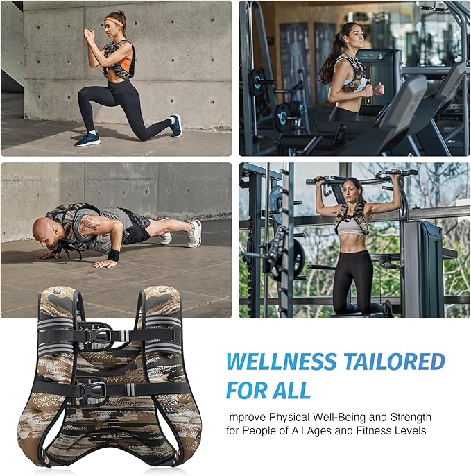 ZELUS Weighted Vest, 6lb/8lb/12lb/16lb/20lb/25lb/30lb Weight Vest with Reflective Stripe for Workout, Strength Training, Running, Fitness, Muscle Building, Weight Loss, Weightlifting