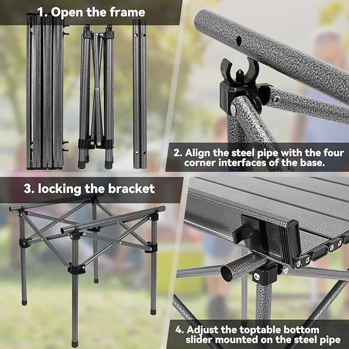 Opliy Folding Camping Table,Portable Table for 1-2 Persons -Collapsible Table Lightweight with Carry Bag for Camping, Hiking, Picnics, BBQs, Beach Trips & Tailgating(16.5 inch).