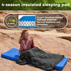 ATEPA ThermAir Pro Backpacking Sleeping Pad, 6.6 R-Value Insulated Ultralight Inflatable Sleeping Pad Folding Camping Pad with 7 Layers & Storage Bag for Camping Backpacking, Wide Long Size (78"x27")