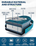 MOUSA 11'6“x35 Extra Wide Inflatable Stand Up Paddle Board, Stable Long SUP for 2 People/Family, Shoulder Strap, 3/5 Handles, 100L Backpack, All-Round Sup Board, Removeable Fin