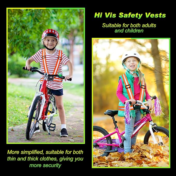 Hercicy 20 Pcs Reflective Vest High Visibility Safety Vests, Adjustable Bright Neon Lightweight Strap Gear (Orange)