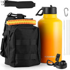 KXIAOCHEN Insulated Water Bottle, Stainless Steel Water Bottle, 2 Lids (Straw and Handle Lid),Wide Mouth Metal Water Bottles Keep Hot and Cold, Double Walled, Thermo Mug, Metal Canteen