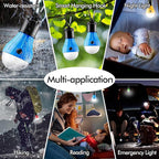 Tent Lamp Portable LED Tent Lights Blue 4 Packs Hook Hurricane Emergency Lights LED Camping Lights Bulb Camping Tent Lanterns Camping Equipment for Camping Hiking Backpacking Fishing Outage